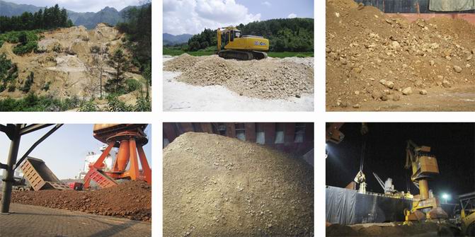 Barytabbau, Rohstoffhandhabung und Produktion