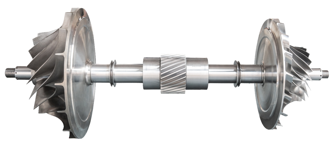Rotor und Laufräder eines Industriekompressors