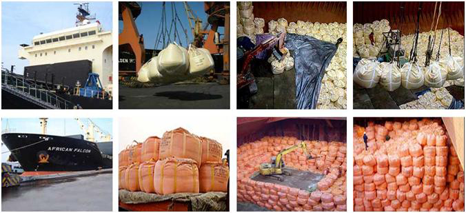 Konventionelle Stückgutverschiffung von Soda und Big Bags